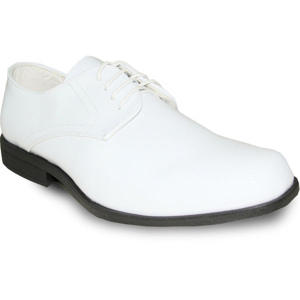 Bravo Shoes - Bravo Mens Classic Formal Shiny Patent Tuxedo Shoe in White