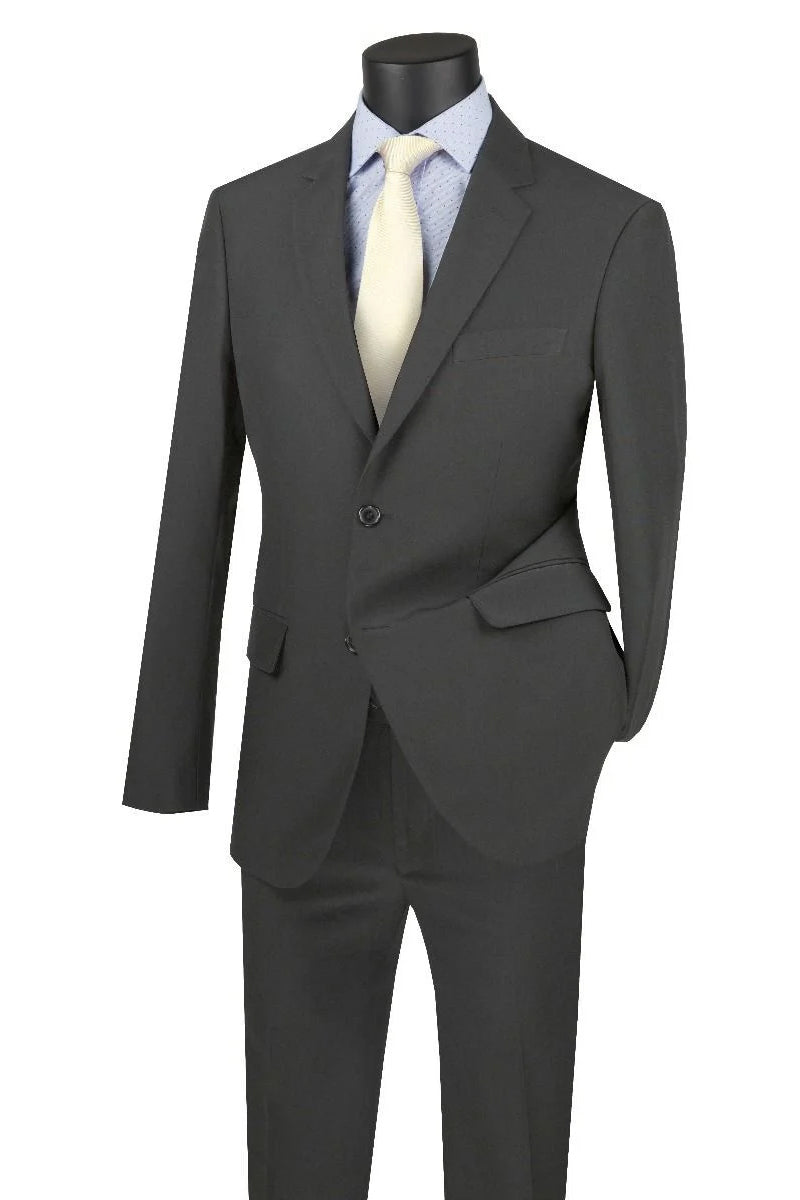 Apollo King Charcoal Wool Feel Modern Fit Suit