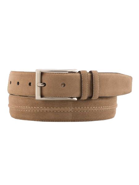Mezlan Belts Brand Men's Genuine Suede Khaki Skin Belt