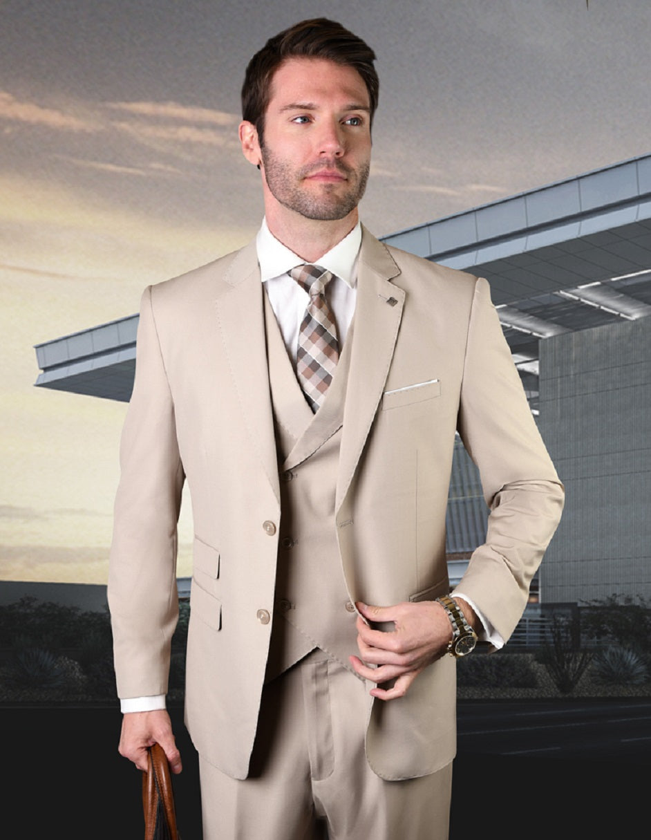 Trajes De Dombre Para Boda - Trajes De Novio - Traje Para Hombre - Tan Suit