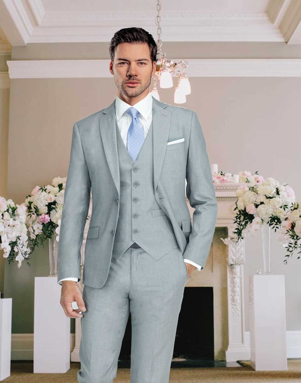 Traje Formal Six Button Light Grey Cowboy Style ParaHombreUSA Traje Formal Six Button Light Grey Cowboy Style ParaHombreUSA