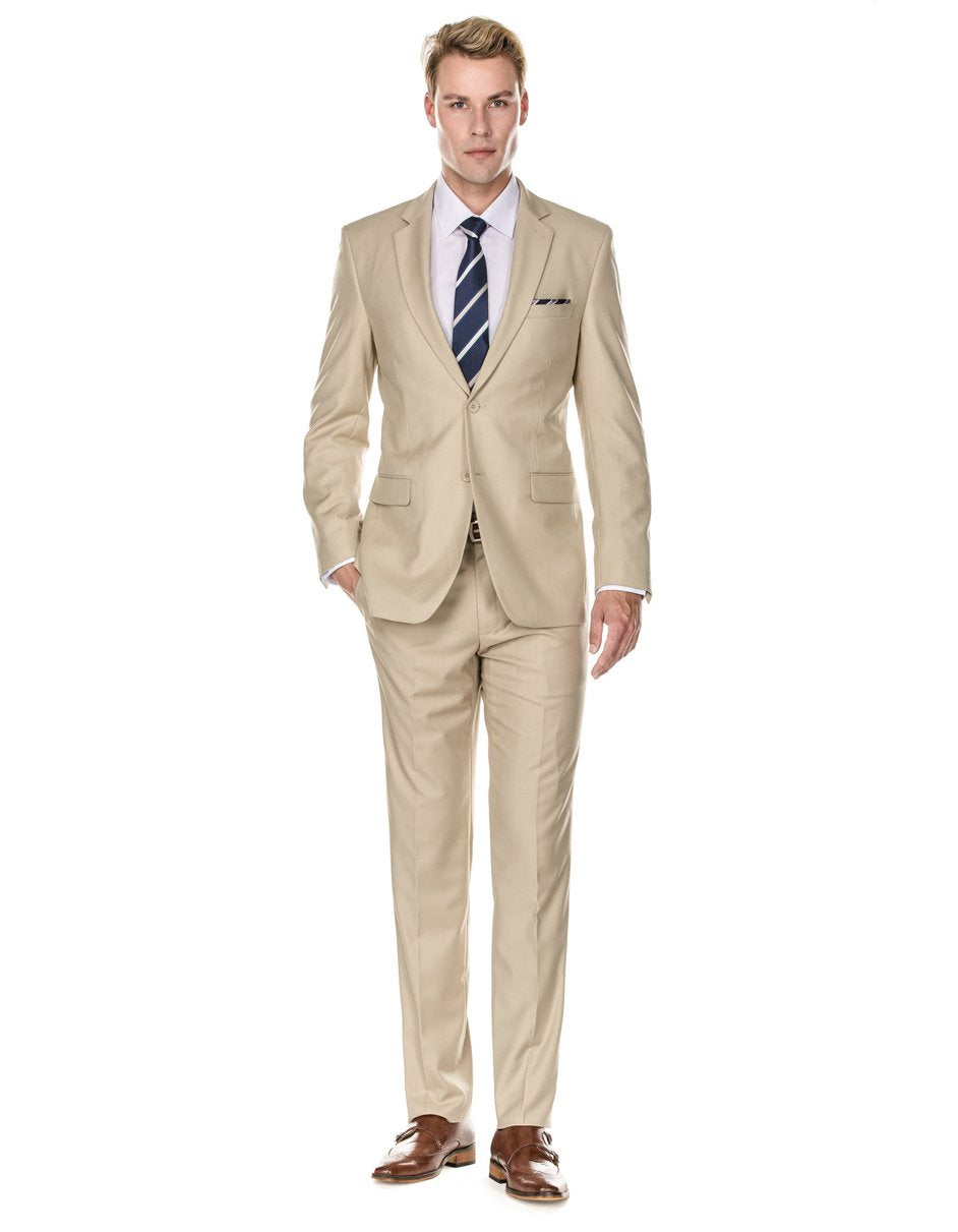 Trajes De Dombre Para Boda - Trajes De Novio - Traje Para  Hombre - Tan Textured  Suit