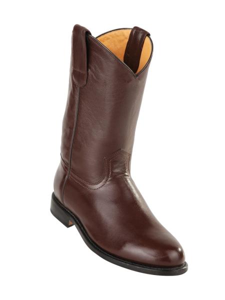 Bota vaquera de vestir con suela de cuero y piel de ciervo genuina original de Michel para hombre, color marrón, a precio económico, a la venta en línea