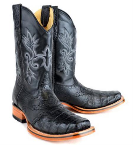 Botas exóticas King para hombre estilo vaquero de Los Altos Boots Botas a la venta Botas vaqueras negras de estilo rodeo con piel de caimán (caimán) a precio económico a la venta en línea