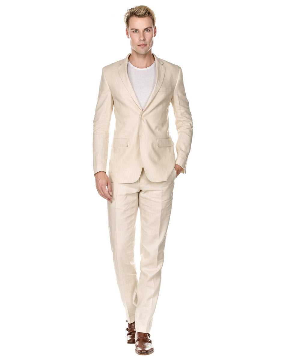 Trajes De Dombre Para Boda - Trajes De Novio - Traje Para Hombre - Natural Tan Regular Fit Suit