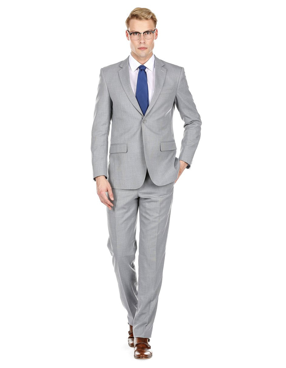 Trajes De Dombre Para Boda - Trajes De Novio - Traje Para Hombre - Light Grey Regular Fit Suit
