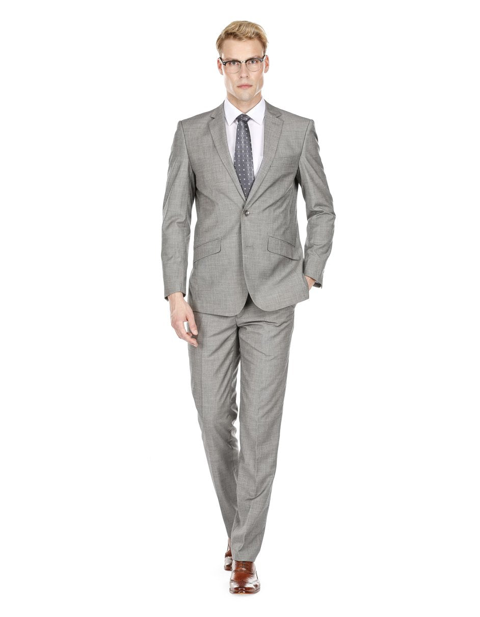 Trajes De Dombre Para Boda - Trajes De Novio - Traje Para Hombre -Light Grey Textured Suit