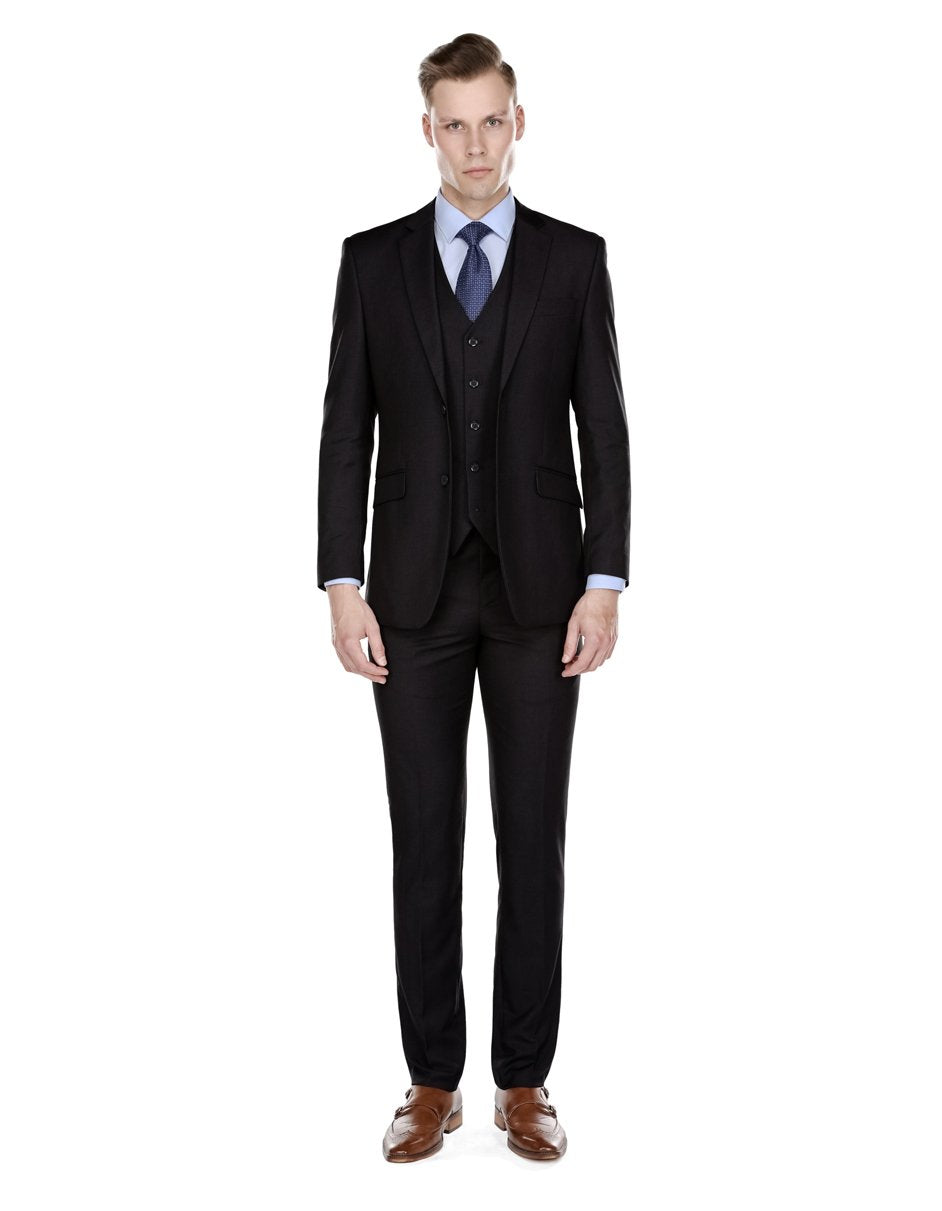 Trajes De Dombre Para Boda - Trajes De Novio - Traje Para Hombre - Black Savvy Slim Suit