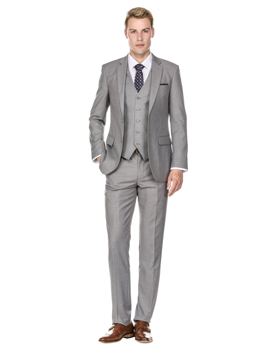 Trajes De Dombre Para Boda - Trajes De Novio - Traje Para Hombre - Light Grey Smart Modern Suit