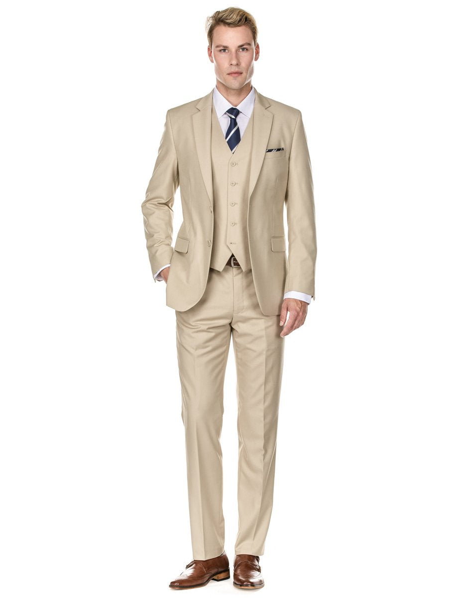 Trajes De Dombre Para Boda - Trajes De Novio - Traje Para Hombre - Light Tan Smart Modern Suit