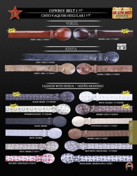 Cowboy Exotic Belt 1.5 Vergel &amp; Kenia By Los Altos