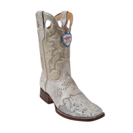 Men's White Exotic Ostrich Leg Leather Foot