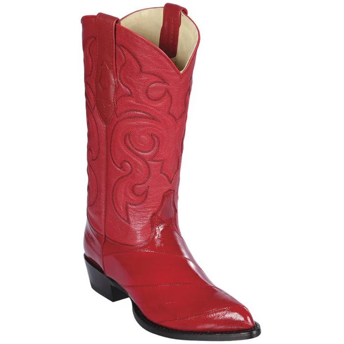 J Toe Cowboy Boots - J Toe Western Boots - Los Altos Boots - Mens Dress Cowboy Boot - Low Priced Mens Red Eel Cowboy Boots J-