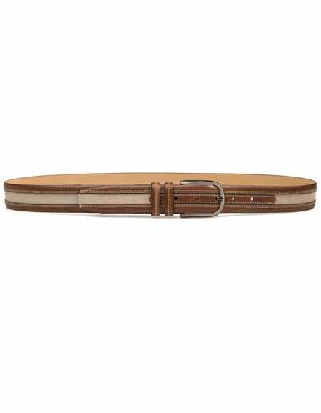 Mezlan Belt Brand AO10944 By Mezlan Belt In Cognac/Bone