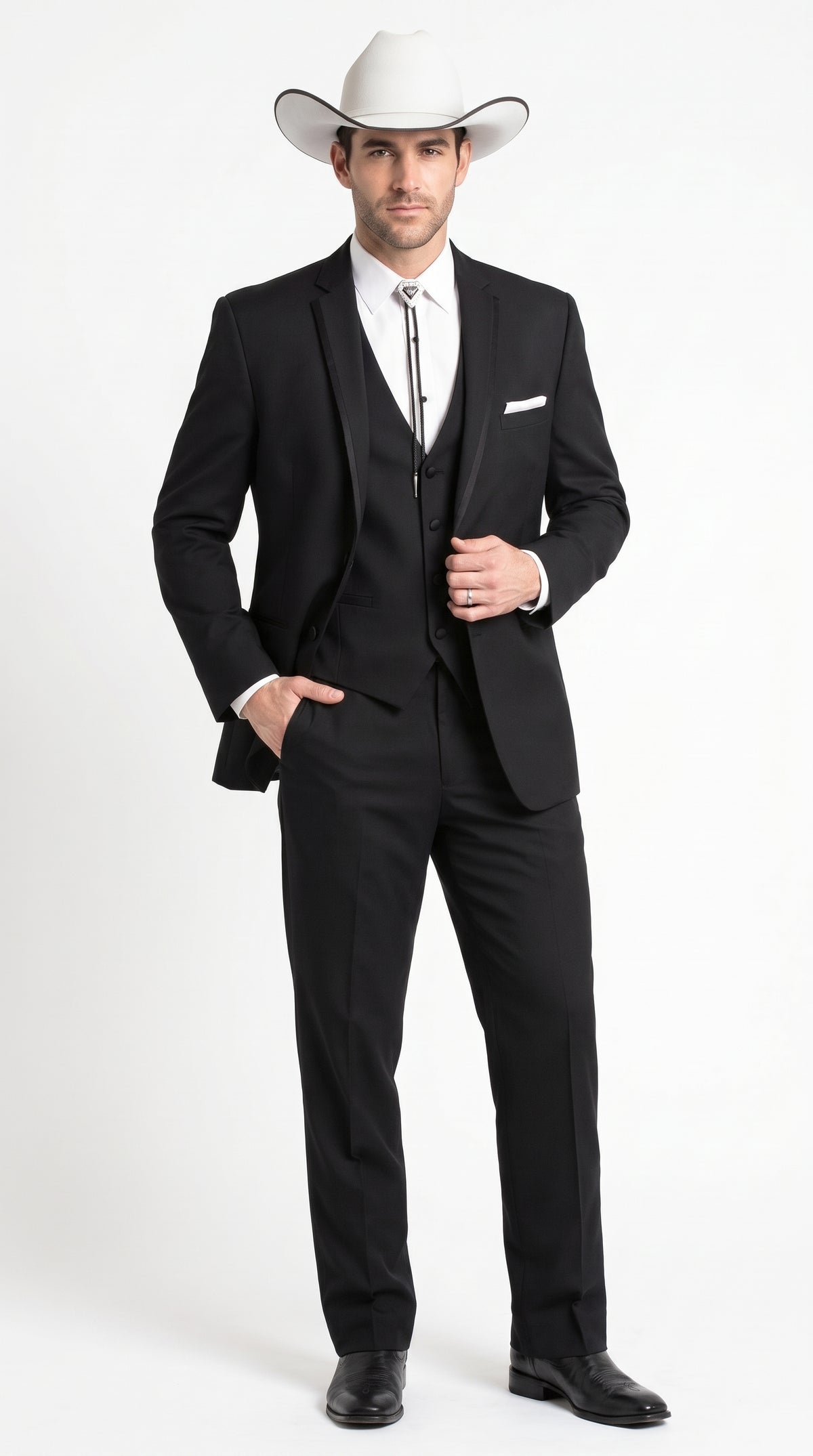 Men’s Black Western Wedding Suit, Trajes Vaqueros Para Boda Formal Cowboy Suit