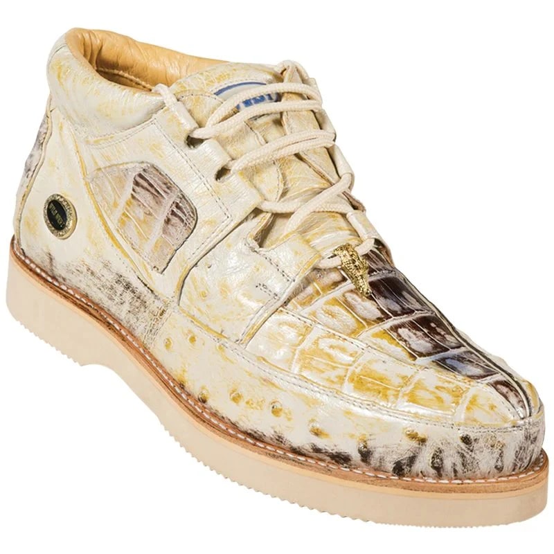 Zapatos De Avestruz Originales Para Hombre - Zapatos de Piel de Cocodrilo y Avestruz Color Natural Wild West Boots