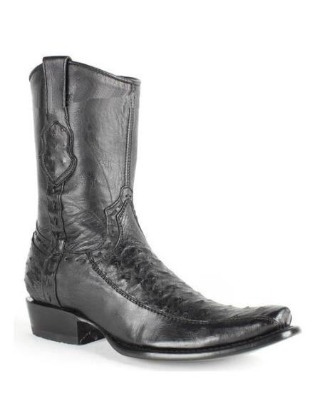 Botas de vaquero exóticas King para hombre de Los Altos, botas a la venta, botas de vaquero de vestir de piel de avestruz auténtica negra con punta de Dubái, hechas a mano, a precio económico, a la venta en línea - Botas De Avestruz