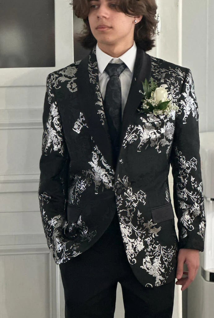 Trajes De Hombre Para Boda - Trajes Para Novio - Black /Silver Suit