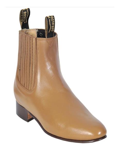 Botas Pate Los Altos para hombre, estilo charro, botín, de piel de venado, hasta el tobillo