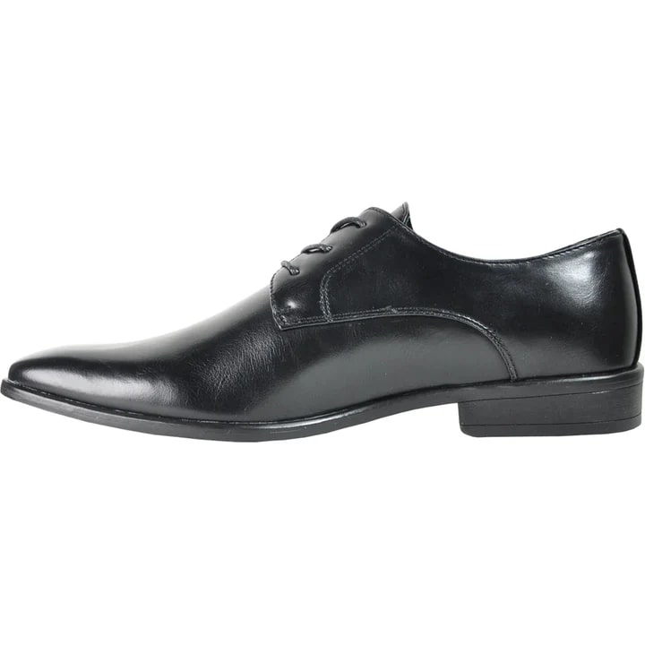 Zapatos Negros De Hombre - Zapatos Negros De Vestir - Mens Pointed Plain Toe Oxford Dress Black Shoe