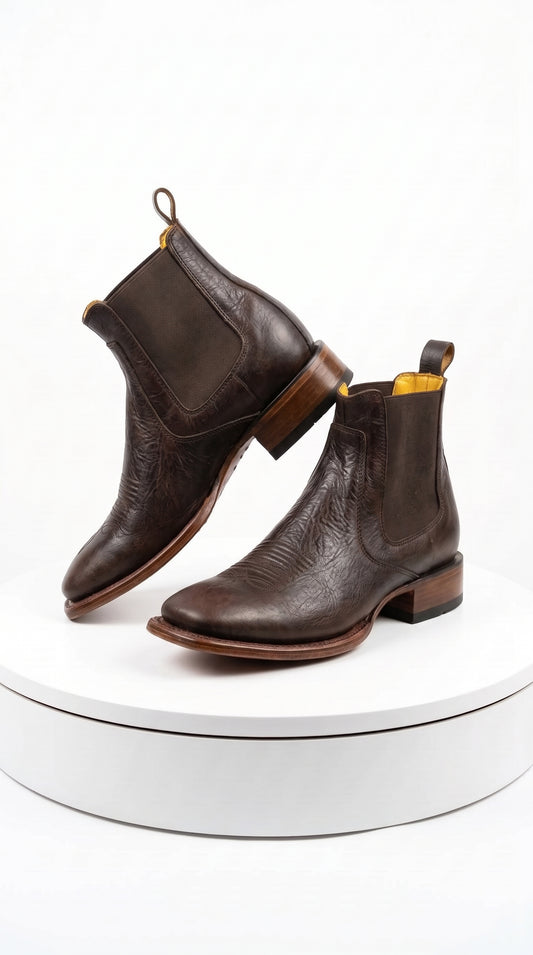 Men’s Quincy Square Toe Ankle Boots Q82BC5294, Black Dress Casual Chelsea Style Boots