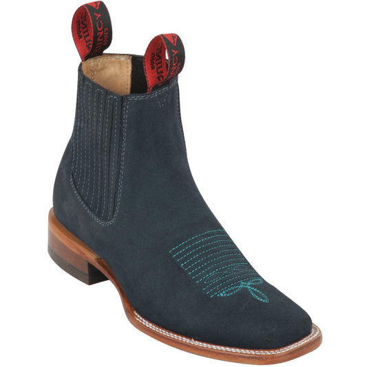 Blue Booties Square Toe