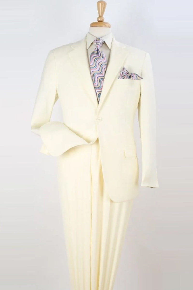 Apollo King Ivory Wool-Feel Suit: Modern Two-Button Fit