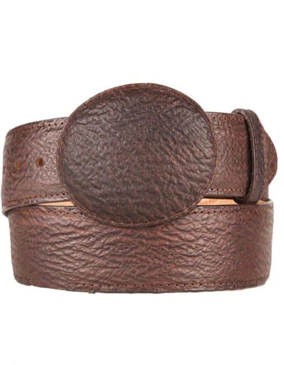 Men's Western Genuine Rustic Brown Shark Belts