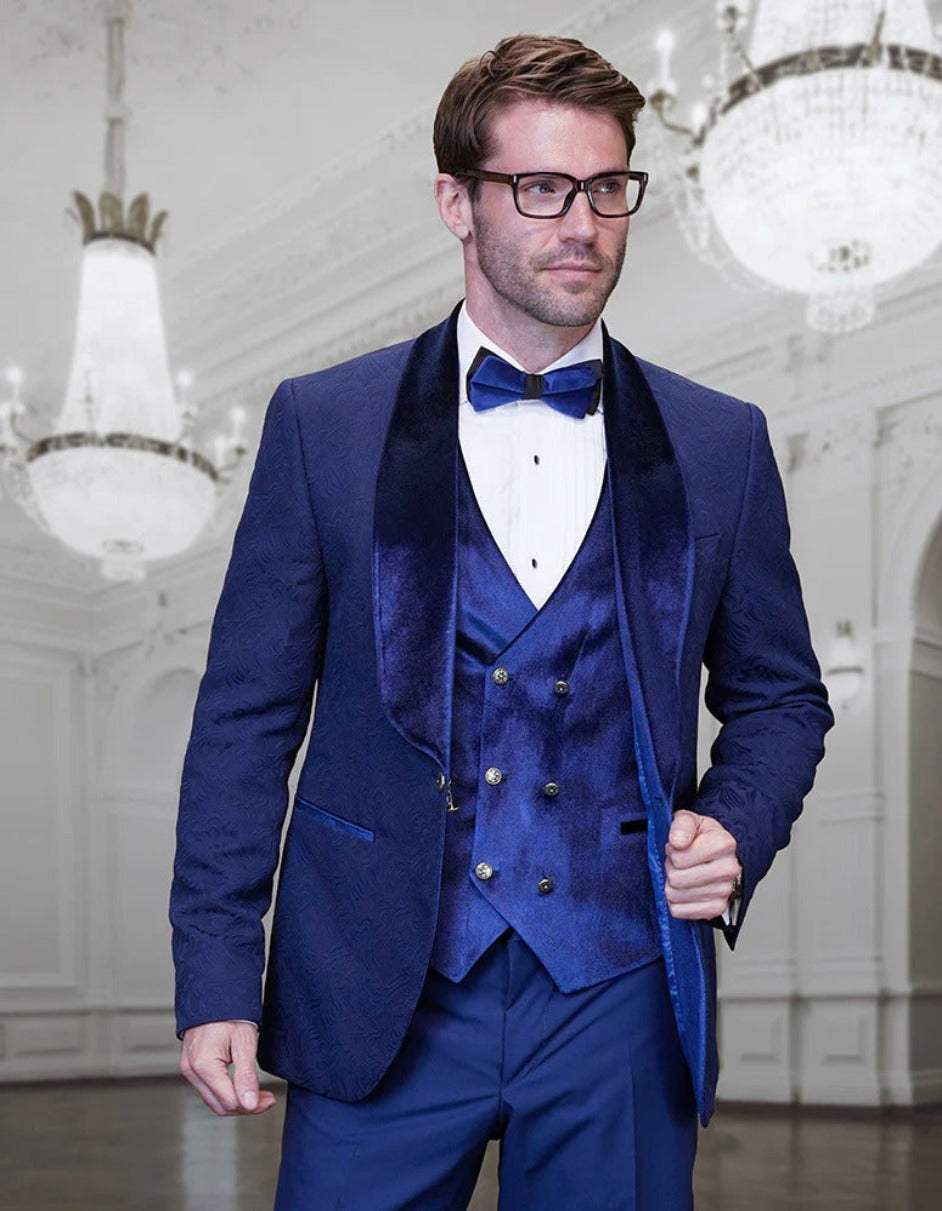 Trajes De Dombre Para Boda - Trajes De Novio - Traje Para Hombre - Sapphire Velvet Suit