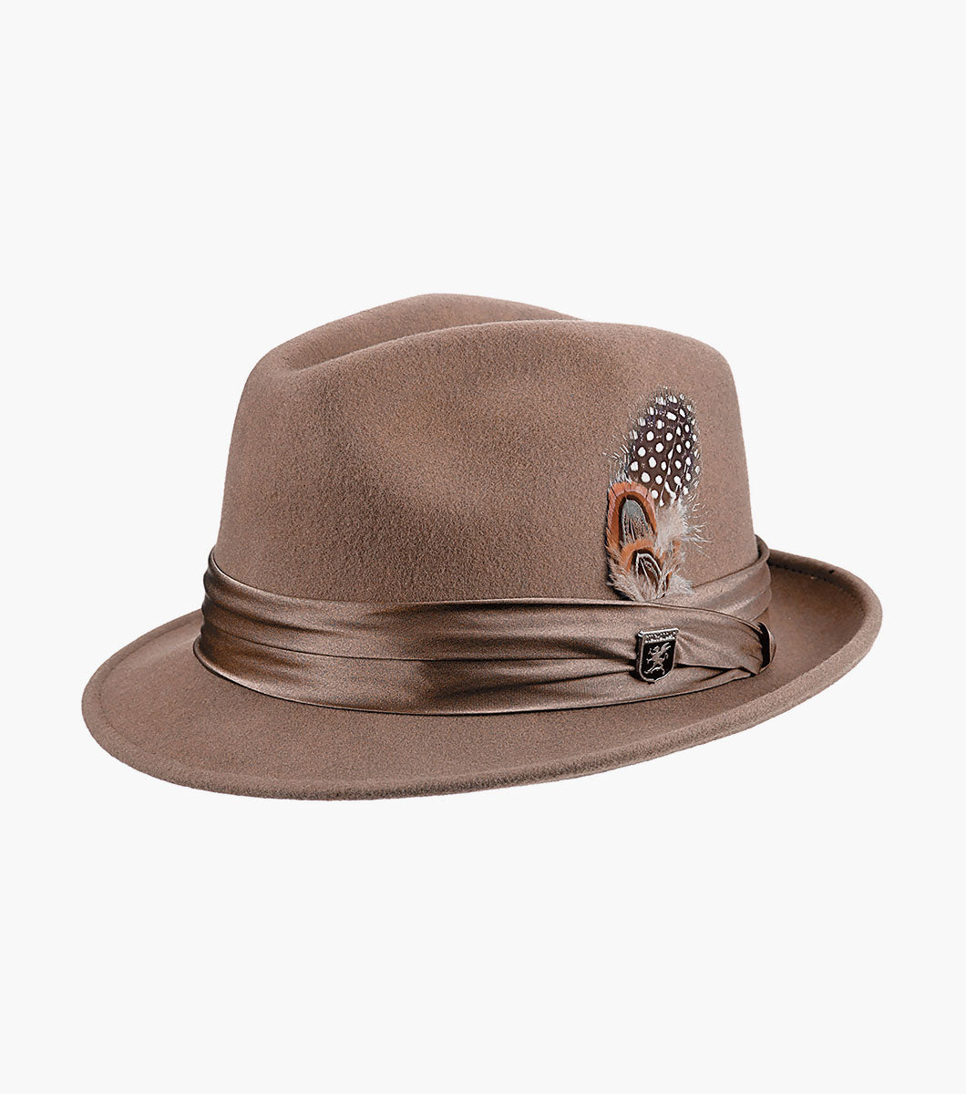 ASH FEDORA Crushable Wool Felt Pinch Front Hat