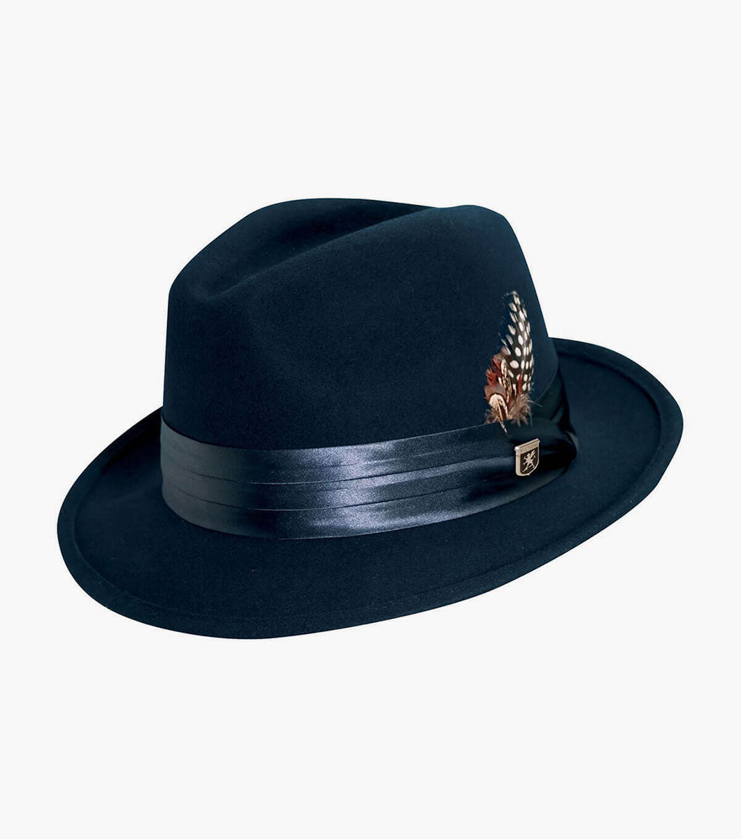 ASH FEDORA Crushable Wool Felt Pinch Front Hat