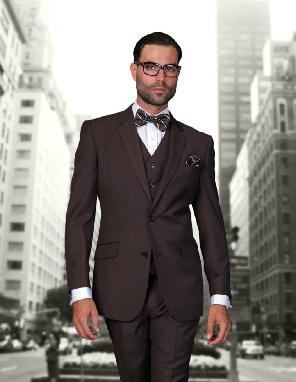 Trajes De Dombre Para Boda - Trajes De Novio - Traje Para Hombre - Brown Modern Fit Suit