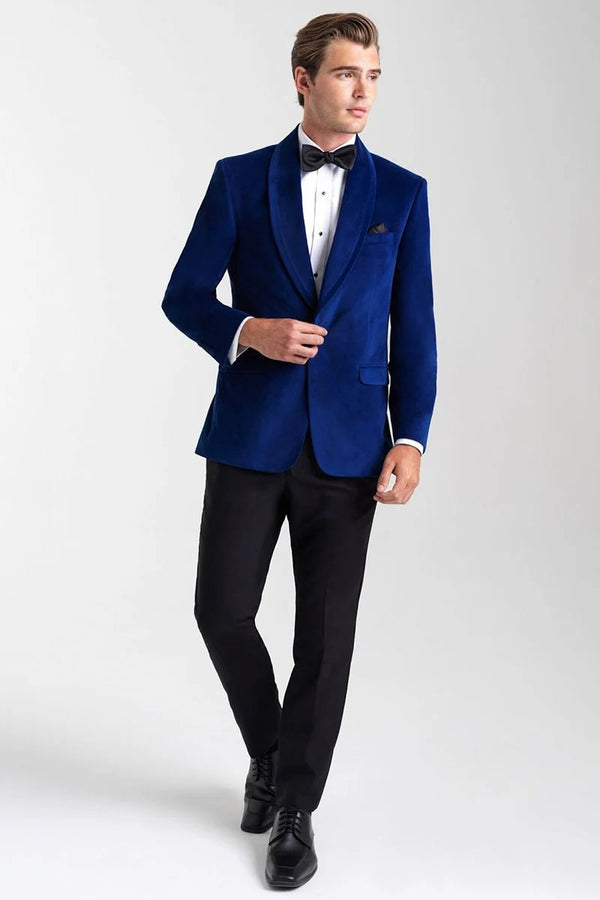 Mens Velvet Blazer - Velvet Blazer - Mens Blazer - Dinner Jacket "Venice" Sapphire Blue Velvet Dinner Jacket - Separates