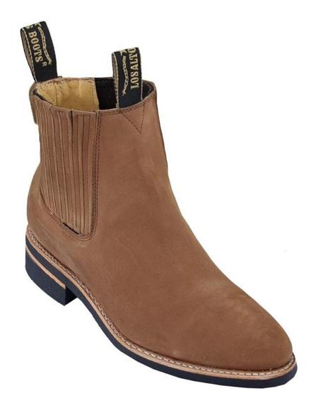 Botas Shedron Los Altos para hombre, de piel de nobuk, con tacón bajo y tacón de charro