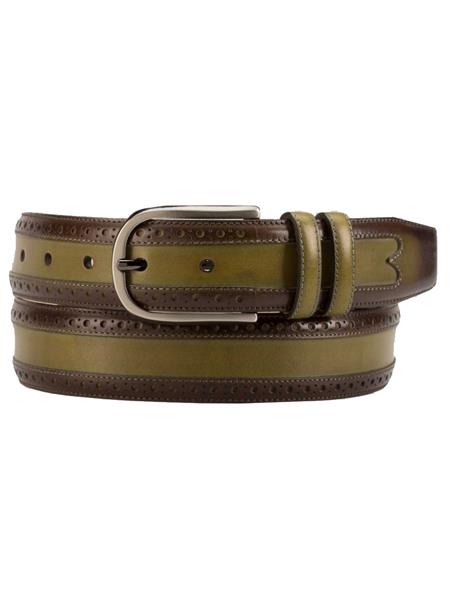 Mezlan Belts - Mezlan Two-Tone Leather Belt