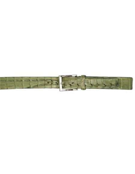 Real Authentic Skin Forest Green All-Over Genuine Crocodile Hornback Cinturon De Cocodrilo