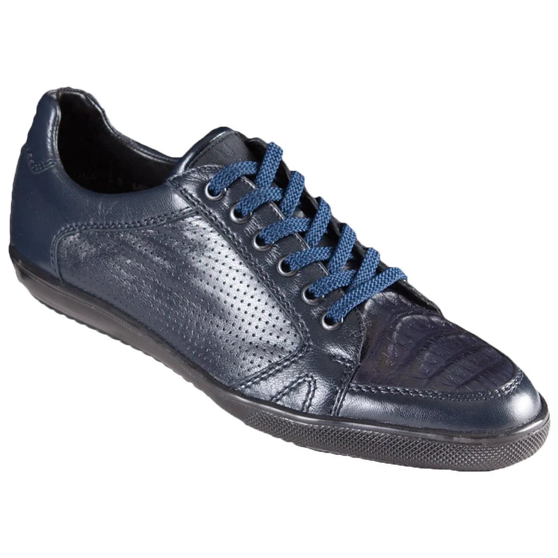 Zapatos De Avestruz Originales Para Hombre - Sneaker Caiman Azul Marino  Panza