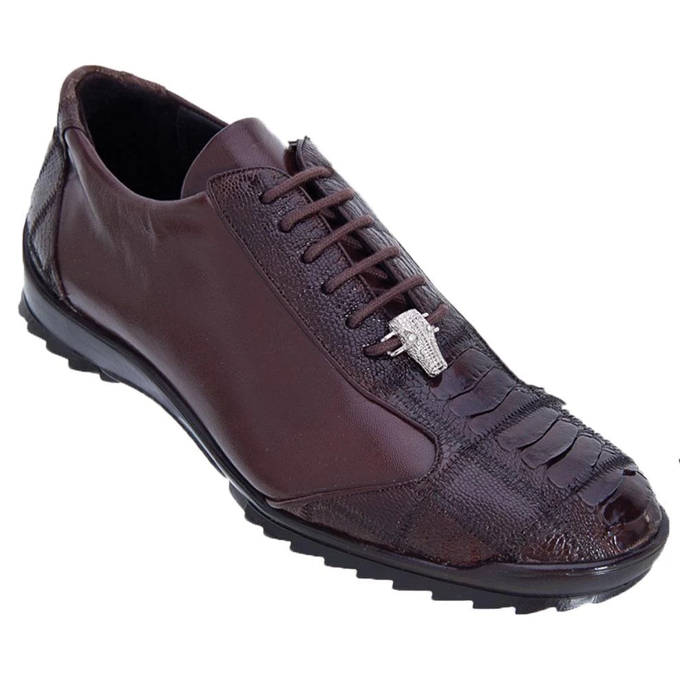 Zapatos De Avestruz Originales Para Hombre - Sneaker de Piel de Cafe Avestruz  Pata