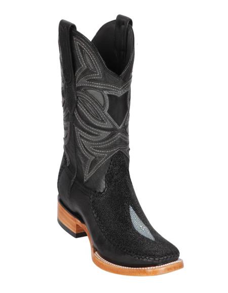 Botas Los Altos Single Stone Stingray y Deer Black