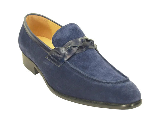 Suede Loafer W/Leather Trim Carrucci