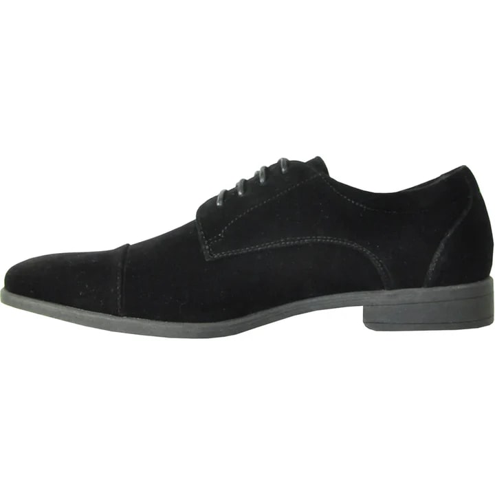 Zapatos Negros De Hombre - Zapatos Negros De Vestir - Mens Formal Suede Style Wedding & Prom Cap Toe Dress Shoe