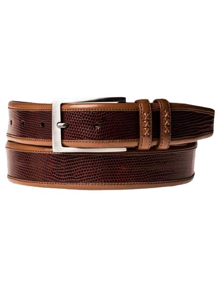 Cinturón de piel de becerro o lagarto auténtica para hombre de la marca Mezlan Belts