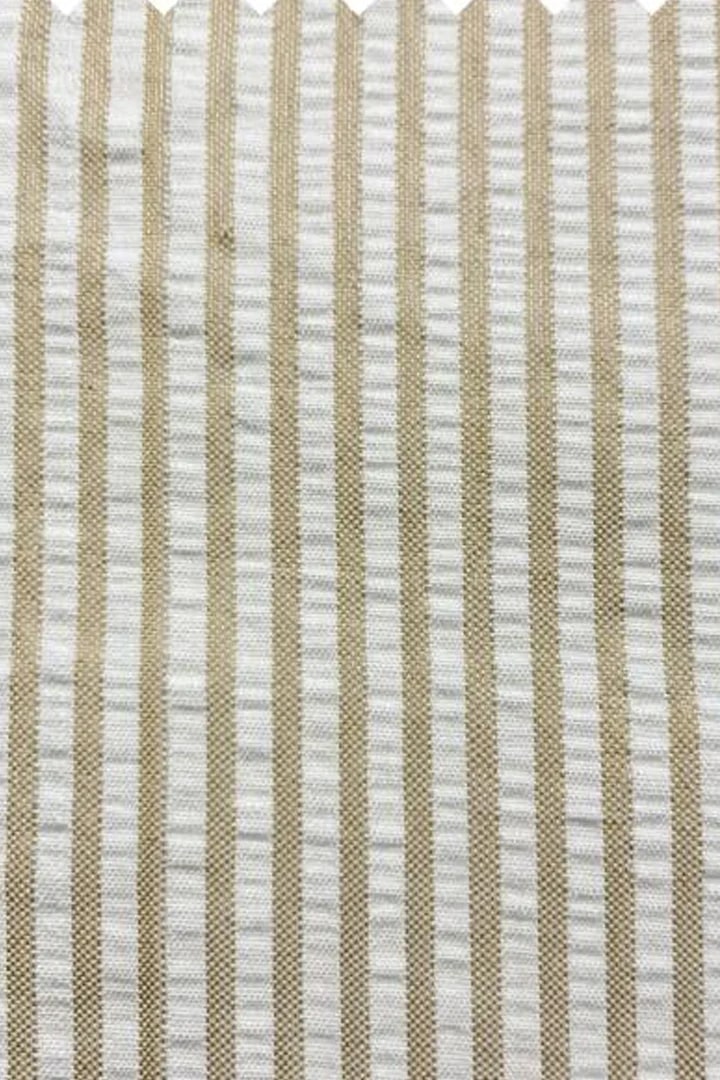 Trajes Elegantes Para Hombre - Trajes De Vestir - Mens 2 pc Summer Seersucker Modern Fit Pinstripe Tan Suit