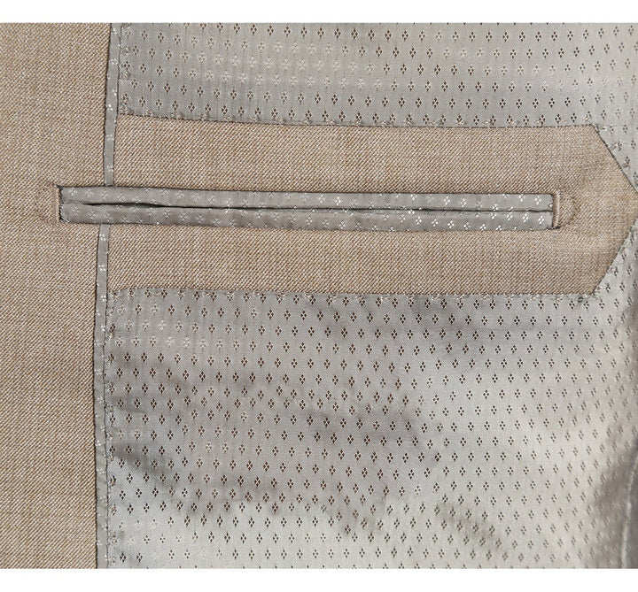 Trajes Elegantes Para Hombre - Trajes De Vestir - Mens Basic Two Button Classic Fit Taupe Suit