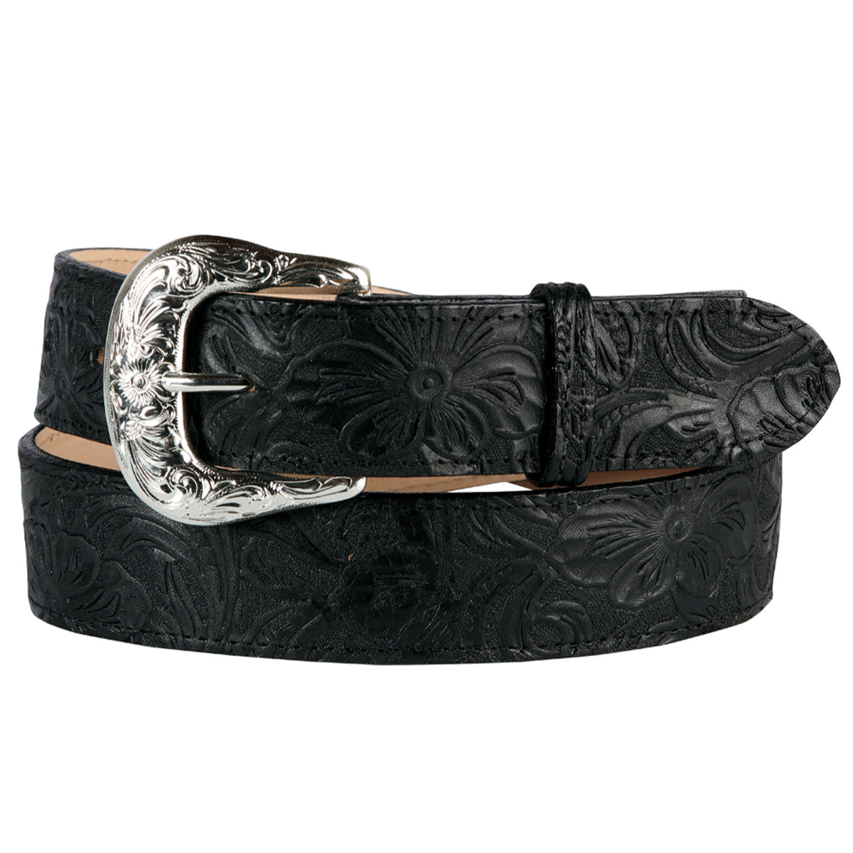 Black Tooled Belt
