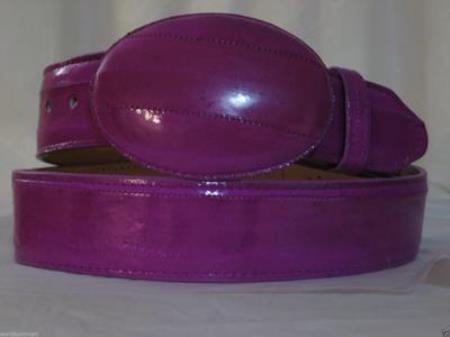 Cinturón vaquero auténtico de piel de anguila violeta descolorida