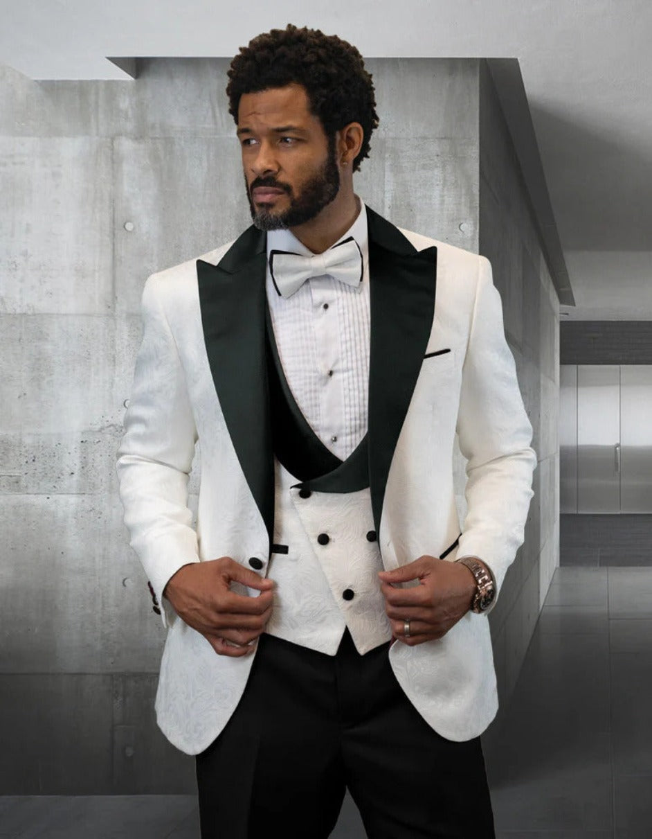 Trajes De Dombre Para Boda - Trajes De Novio - Traje Para Hombre - White and Black Suit