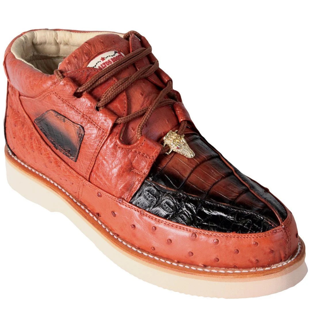 Zapatos De Avestruz Originales Para Hombre -Zapato Caiman y Avestruz Blanco Panza