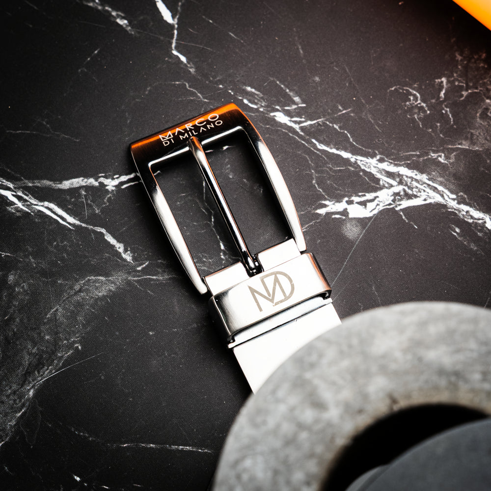 Marco Di Milano Alessio Belt White Leather Loafers