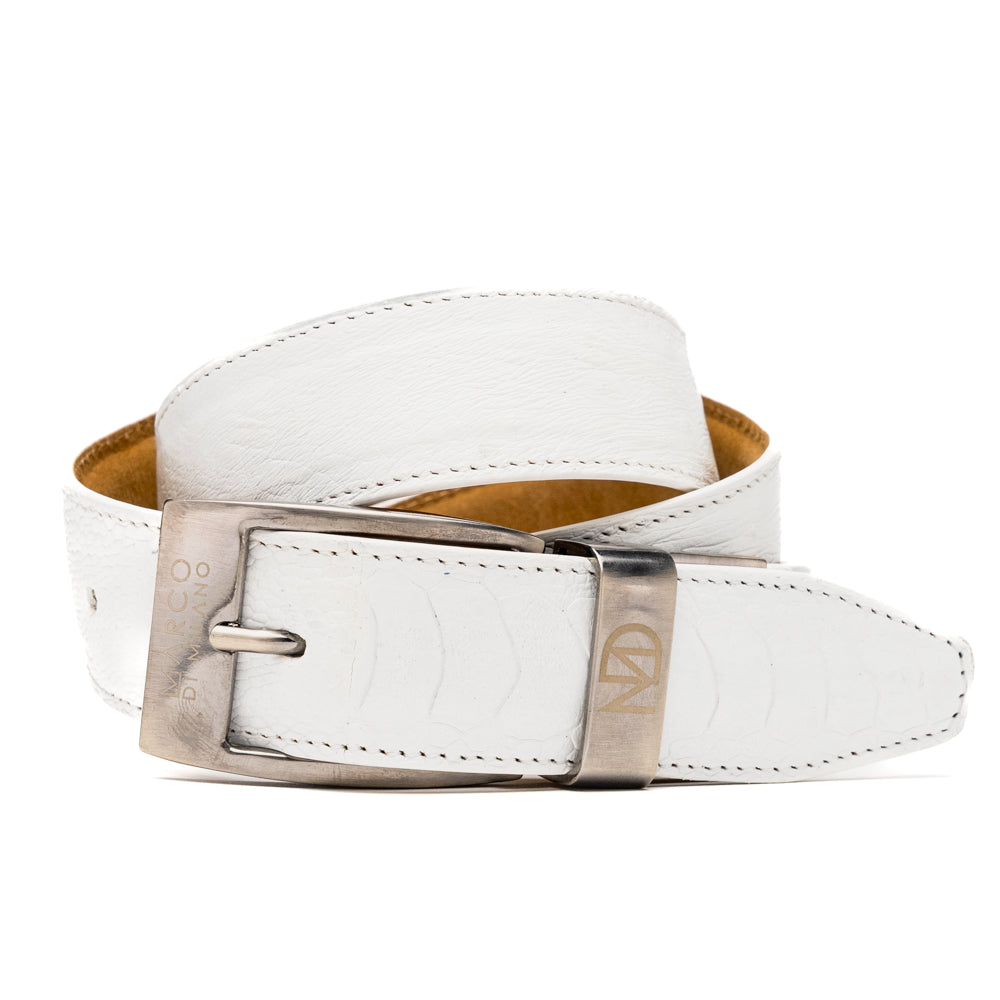 Marco Di Milano Alessio Belt White Leather Loafers